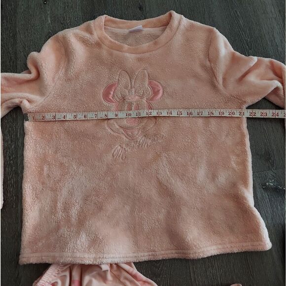 Disney 100 Minnie Mouse Fleece 2 Piece Pajama Set Pink Size L (12-14) - Picture 7 of 7